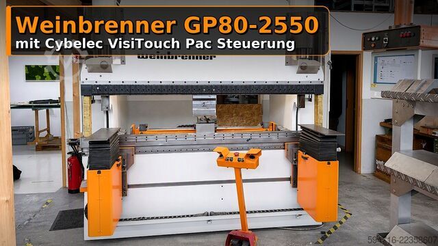 Press brake with Cybelec VisiTouch Pac Weinbrenner GP 80-2550