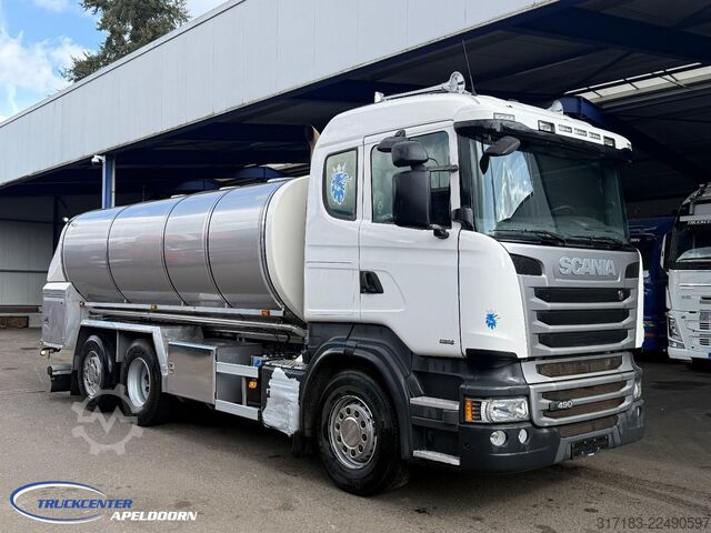 Cisterna Scania R490 RVS tank, Euro 6, Stuuras, Retarder, 15000...