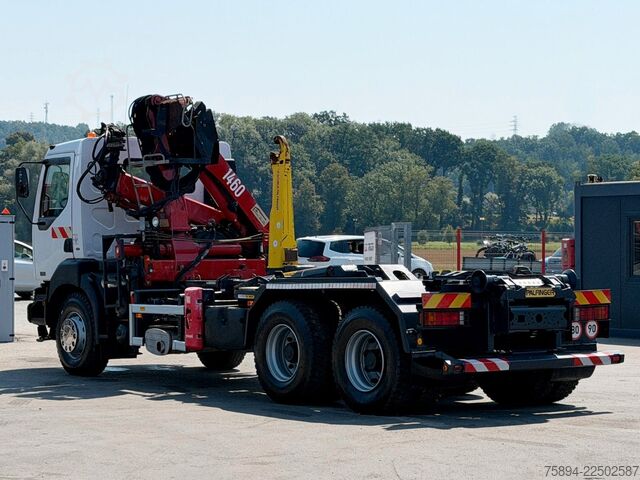 Контейнеровоз з гачком (рол-офф) RENAULT KERAX 370 DCI * ABROLLKIPPER 4,85 m * KRAN * 6x4