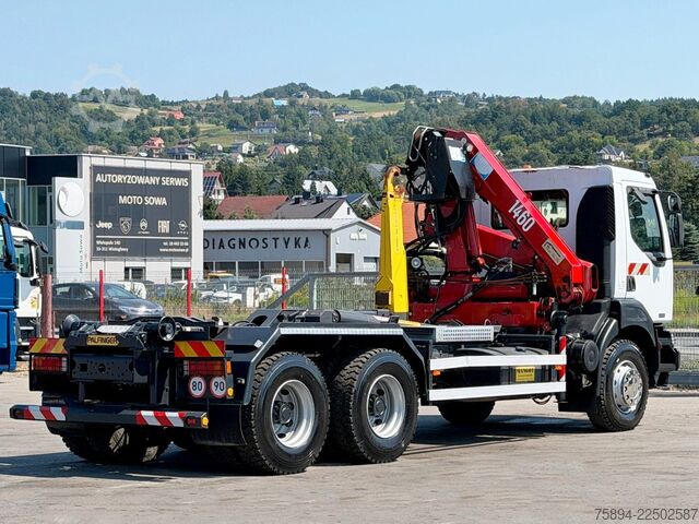 Контейнеровоз з гачком (рол-офф) RENAULT KERAX 370 DCI * ABROLLKIPPER 4,85 m * KRAN * 6x4