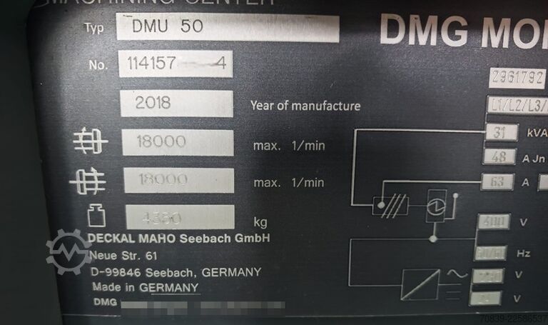 Universeel bewerkingscentrum DMG DMU 50