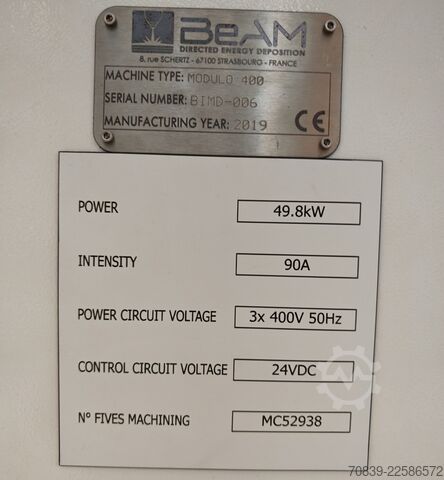 Impresora 3D de metal Beamtec MODULO 400