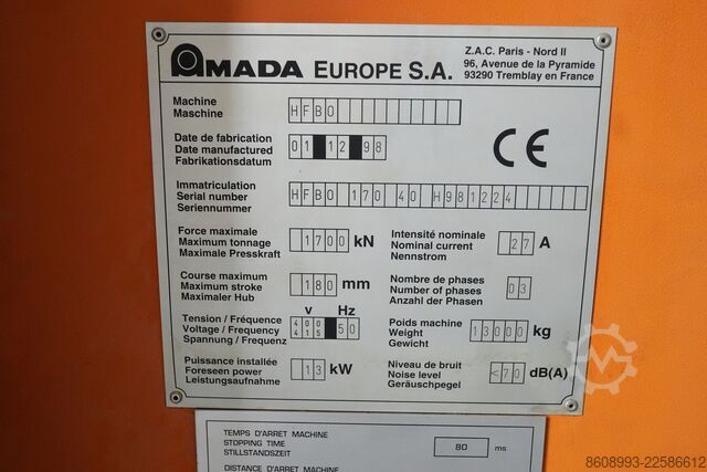 Pressbretti AMADA HFBO 170/40