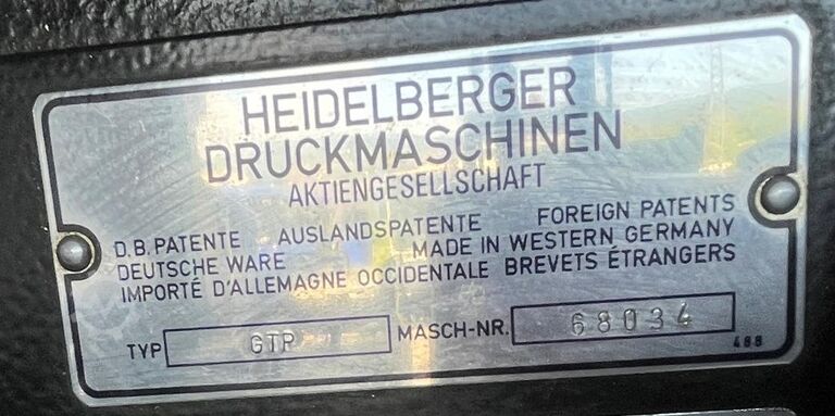 Betűnyomás Heidelberg GTP