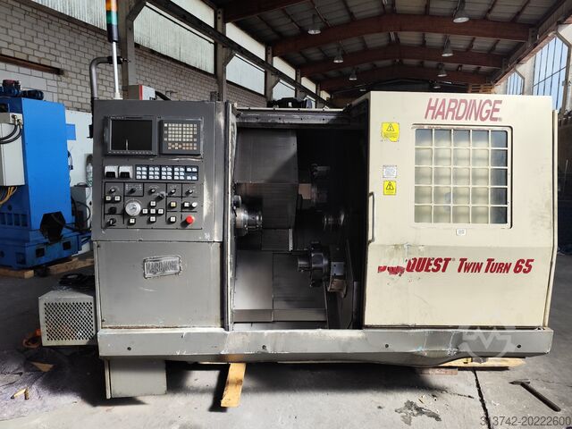 CNC lathe with Fanuc control Hardinge Conquest Twin Turn 65