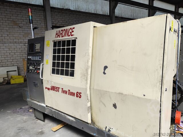 CNC lathe with Fanuc control Hardinge Conquest Twin Turn 65