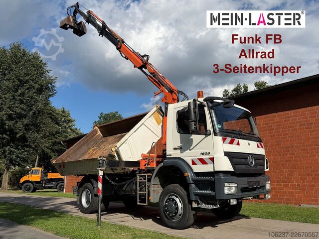 Truk bak dump tiga sisi MERCEDES-BENZ 1829 4x4 Atlas 120.2E 13m-1t 5+6 StK +FB