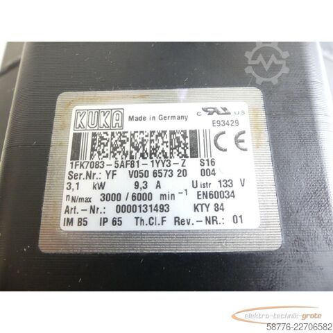Steuerung KUKA 1FK7083-5AF81-1YY3-Z S16 Servomotor SN: YFV050657320004