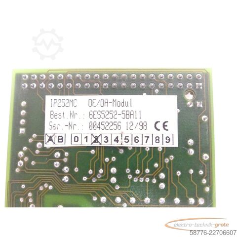コンポーネント Siemens 6ES5252-5BA11 IP252MC E/A-Modul Version A 2 SN 00452256