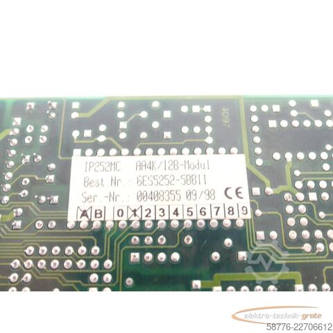 コンポーネント Siemens 6ES5252-5BB11 IP252MC AA4K / 128-Modul Version A 01 SN 00408355