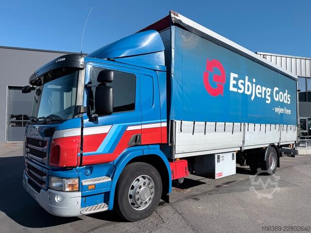 Truk bak datar dengan terpal SCANIA P280 4x2 Euro 5 7,7 m Curtainsider and Tailli