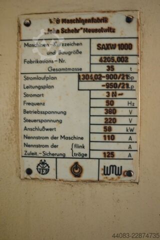 Retificadora de rolos WMW MEUSELWITZ SAXW 1000