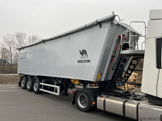 Semi-remorque benne WIELTON 55m3 Alu-Kastenmulde Kombitür NEU