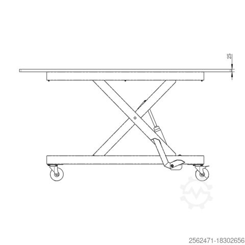 طاولة رفع مقصية متحركة 350 كجم Holzprofi Maker M1-HUB-350MDF