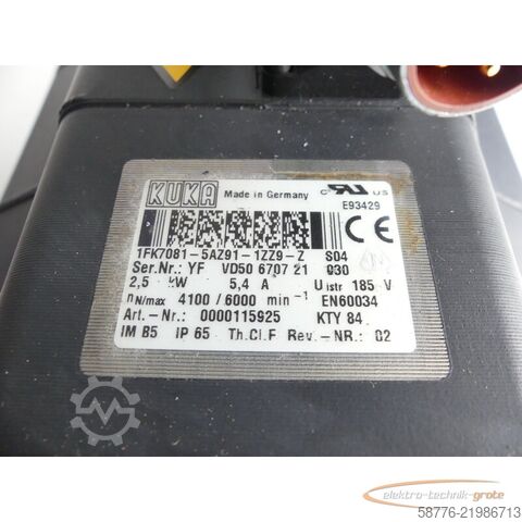 Riadiaca jednotka KUKA 1FK7081-5AZ91-1ZZ9-Z Servomotor SN: YFVD50670721030