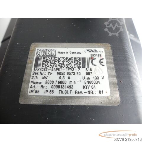 Riadiaca jednotka KUKA 1FK7083-5AF81-1YY3-Z Servomotor SN: YFV050657320007