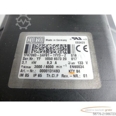 Riadiaca jednotka KUKA 1FK7083-5AF81-1YY3-Z Servomotor SN: YFV050657320017