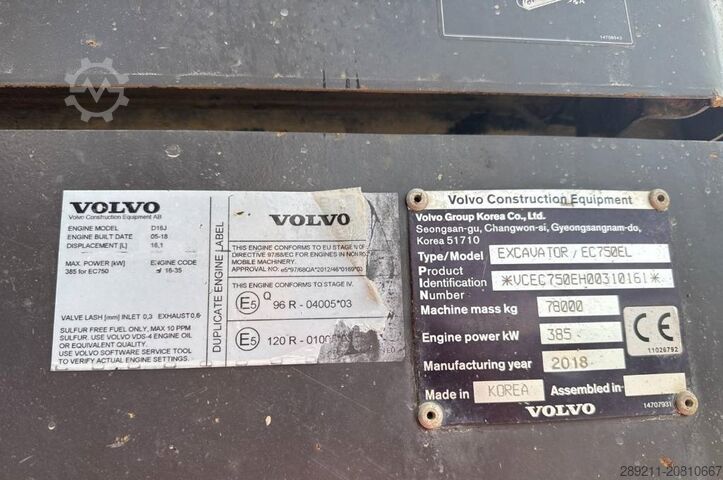 Máy xúc bánh xích Volvo EC 750 EL