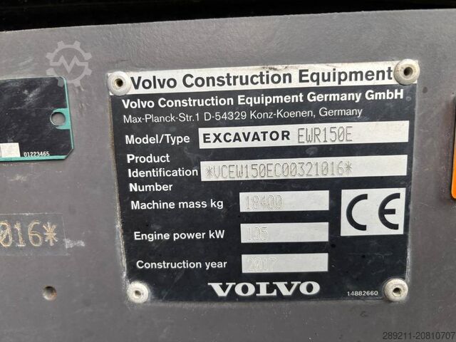 Ratinis ekskavatorius Volvo EWR 150 E