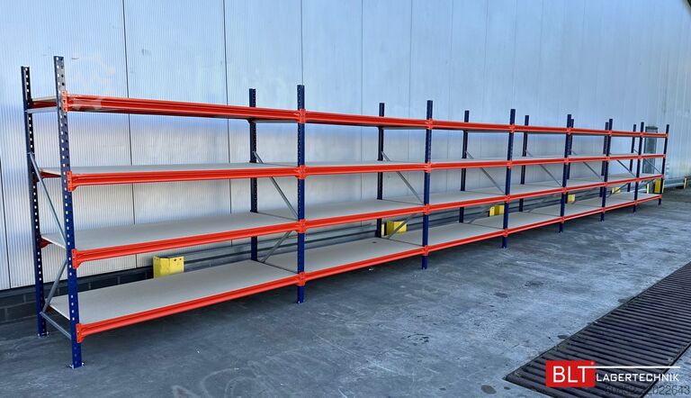 Raft de depozitare cu deschidere largă ca. 13,35 lfm. Weitspannregale H: 200 cm T: 80 cm , 400 kg Fachlast , 4 Ebenen