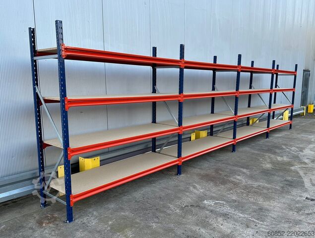 Raft de depozitare cu deschidere largă ca. 7,66 lfm. Weitspannregale H: 200 cm T: 60 cm , 400 kg Fachlast , 4 Ebenen
