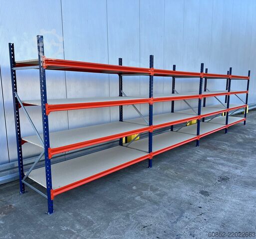 Raft de depozitare cu deschidere largă ca. 7,65 lfm. Weitspannregale H: 200 cm T: 80 cm , 400 kg Fachlast , 4 Ebenen