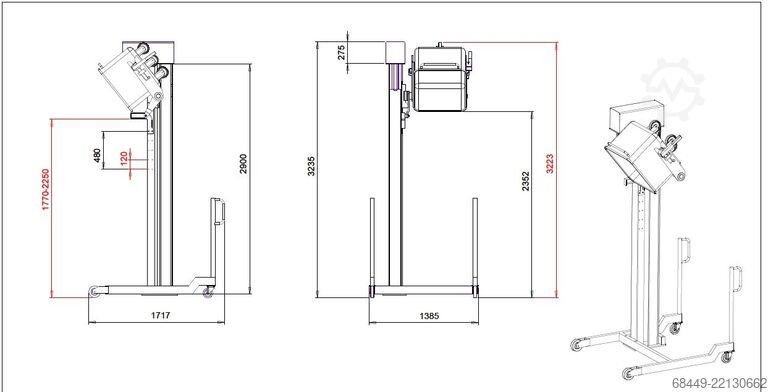 Carregamento móvel para carrinhos padrão de 200L Barsso mobiele lift voor 200L normwagens