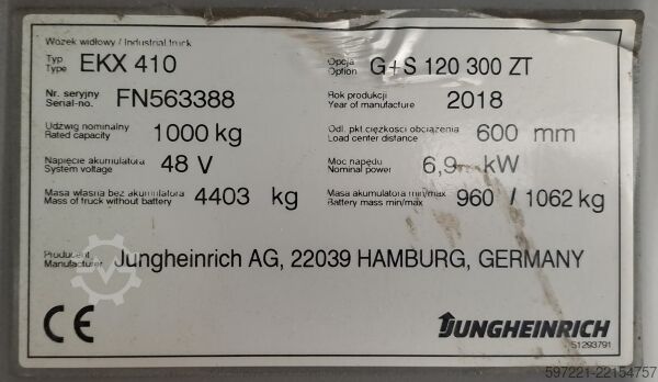 Lori Berartikulat / VNA Jungheinrich EKX 410 300/478 ZT Paket 6 Stück!