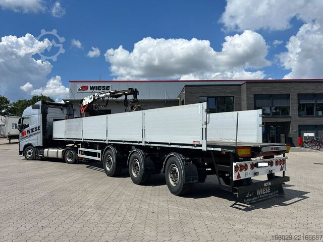 Semirremolque con plataforma de trabajo PACTON Bordwand-Auflieger mit Kran