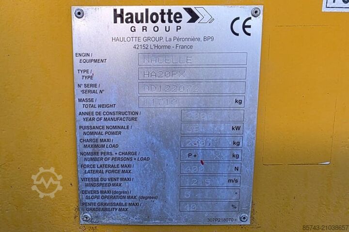 Articulated boom lift Haulotte HA20PX Diesel, 4x4x4 Drive, 20.7m Working Height,