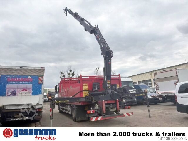 Ciężarówka z płaską platformą Mercedes-Benz Antos 1830 4x2, Kran HIAB 122 B-3 HIDUO, Funk