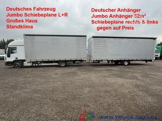 รถตู้ผ้าม่านข้าง Iveco 80E22 Jumbo Schiebeplane L+R Gr. Haus Standklima
