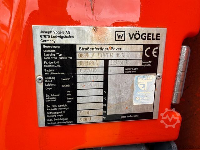 Εργοστάσιο ανάμειξης ασφάλτου VÖGELE Super 1900-3i AB600-3TP2 Bohle 6m bis 8m ZSA