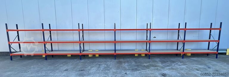 Weitspannregal ca. 11,46 lfm. Weitspannregale H: 200 cm T: 60 cm , 400 kg Fachlast , 3 Ebenen
