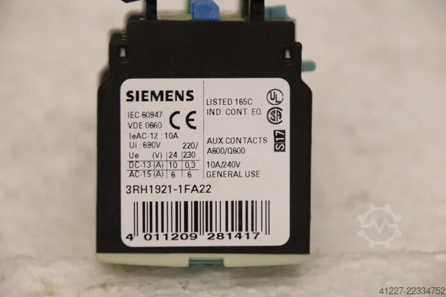 Hilfsschalterblock Siemens 3RH1921-1FA22