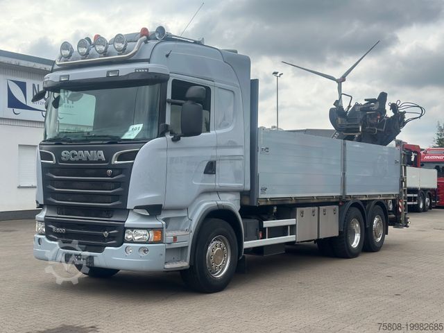 Żuraw samochodowy SCANIA R500 V8 Baustoff Fassi 235 Funk Falt Lenk Leder