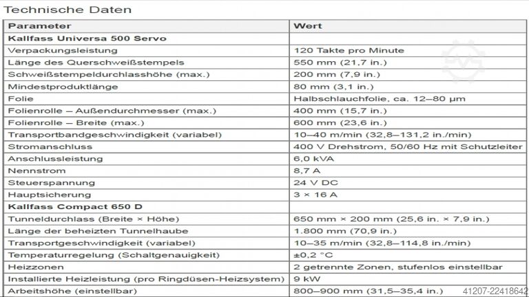 Różne Kallfass Universa 500 Servo + Compact 650 D