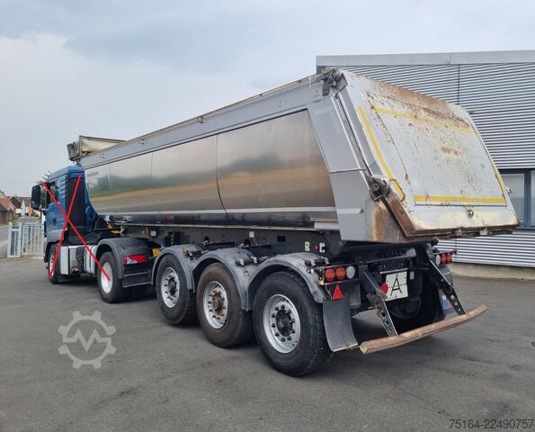 Trailer truk bak jungkit MEILLER MHPS 12/27 NOSS 2 Stahlrundmulde