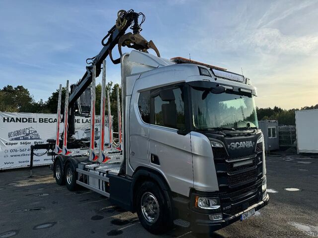 Timmertransportör Scania R730 V8 6X4, Retarder,Timber-truck + Kesla, 2020