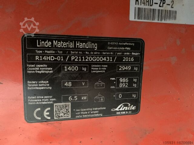 Chariot élévateur Linde R14HD-01