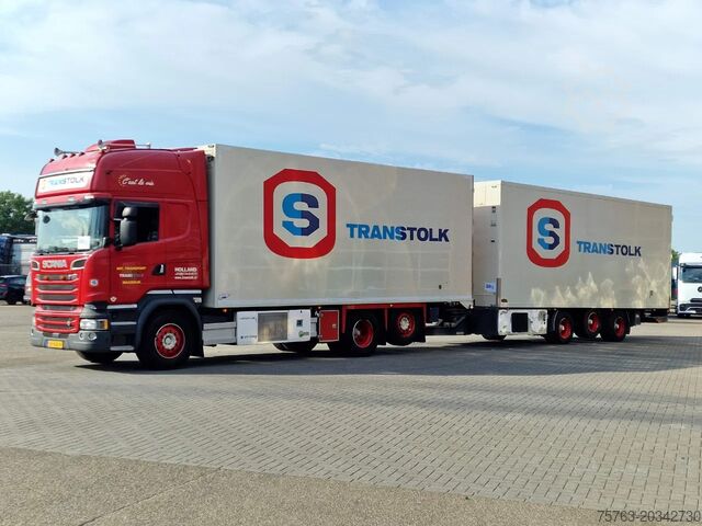 Transporte refrigerado/congelado Scania R580 Topline 6x2*4 Frigo + Burg trailer - Retar...