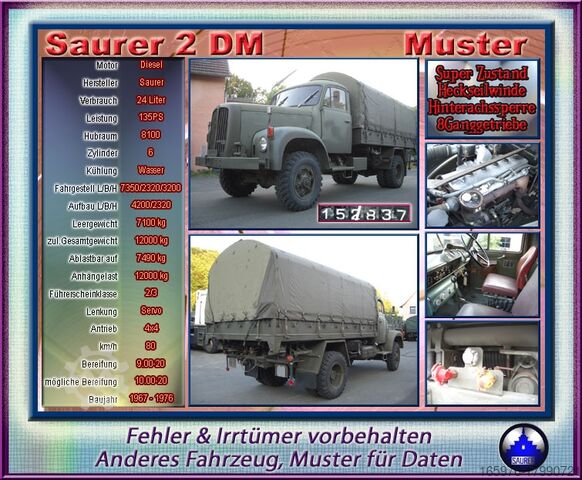 Açık kasa ve brandalı kamyon Saurer Saurer 2DM Allrad Oldtimer