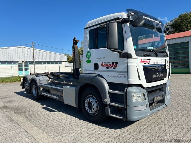 Camion benne à bras amovible MAN TGS 26.440 / 6x2-4 / Hiab XR21S59