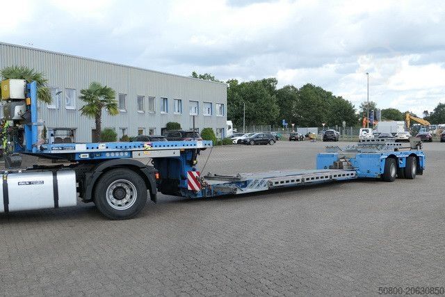 Semirremolque de plataforma baja MEUSBURGER MPG 2, ausziehbar, verbreiterbar, Radmulden, BPW
