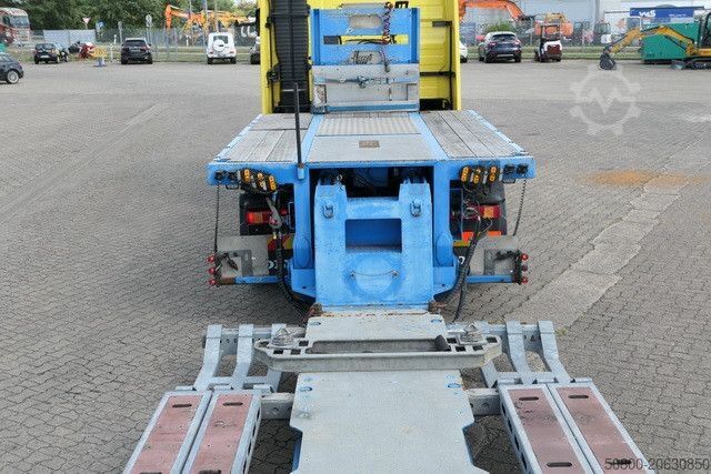 Semirremolque de plataforma baja MEUSBURGER MPG 2, ausziehbar, verbreiterbar, Radmulden, BPW