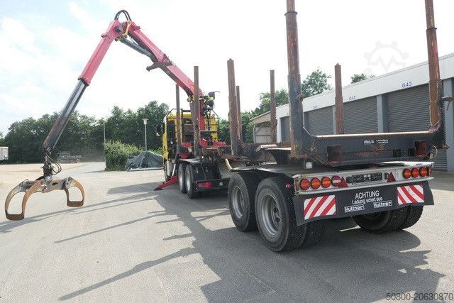 Camião florestal MAN 26.540 TGX 6x4, Kombizug, Huttner LNZK 20