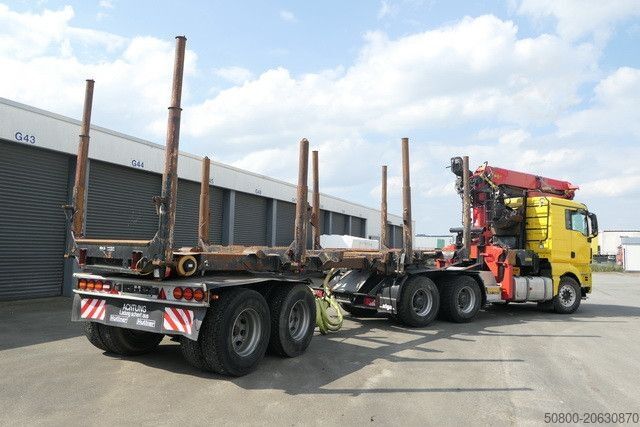 Camião florestal MAN 26.540 TGX 6x4, Kombizug, Huttner LNZK 20