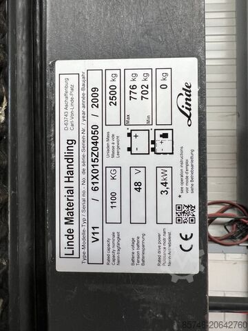 V 11 - ¡¡Guía ferroviaria!! Cabina 1000 MM!! ¡¡DOBLE dirección!! LINDE V 11 - Rail Guidance !! Cabin 1000 MM !! DOUBLE steering !!