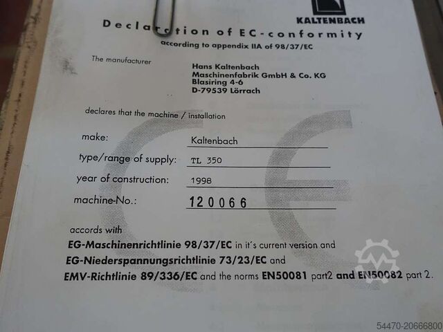 Scie à sous-table KALTENBACH TL350