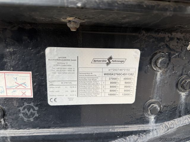 Силосный полуприцеп SPITZER SK 2760 Silo ADR 3 Achse 60.000 Liter